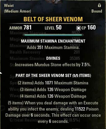 Belt Of Sheer Venom